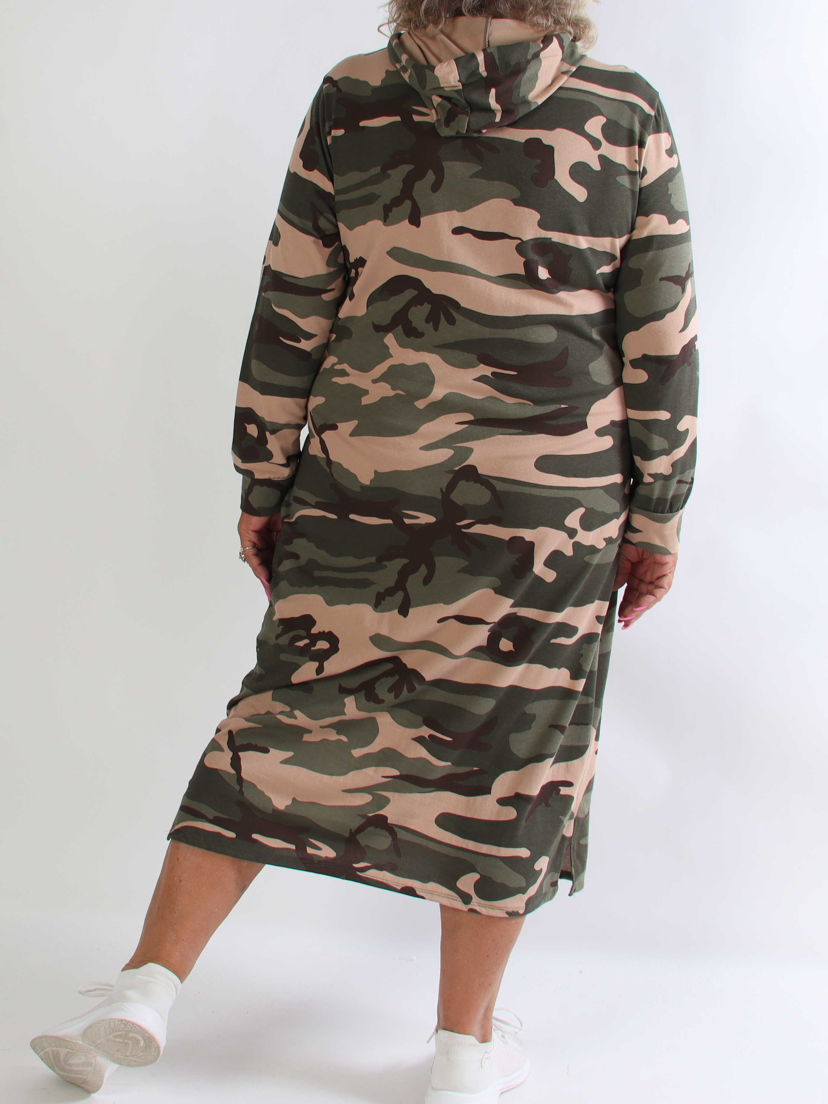Violet - Lang og comfy hoodiekjole i blød bomuld med VOGUE i flot guldprint